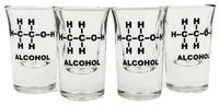 Mad Monkey Schnapsglas Alkohol Strukturformel Ethanol Schnapsglas im 4er Set