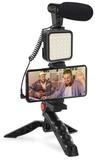 Varr Kamerazubeh&ouml;r-Set Vlogging Kit mit LED Leuchte und Smartphonehalter...