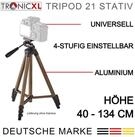 TronicXL 40 - 134 cm Kamerastativ Universal Kamera Stativ f&uuml;r Canon Nikon Sony