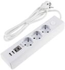 ChiliTec Steckdose Steckdosenleiste 3-fach mit USB-A&C + Schalter