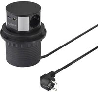 Sygonix SY-6887466 Steckdosenturm 3fach Schwarz, Silber Schutzkontakt 1 St.