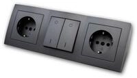 McPower Steckdosenblock "Flair", 2-fach + Schalter, anthra Steckdosenleiste