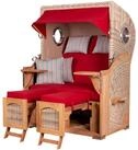 bene living Strandkorb Ammersee 2-Sitzer Teak - PE shell - Modell 585, BxTxH: