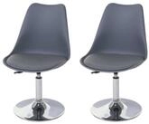 PROREGAL&reg; Esszimmerstuhl 2x Drehstuhl K&uuml;chenstuhl OSLO HxBxT 80x48x54cm...