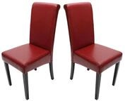 PROREGAL&reg; Esszimmerstuhl 2x K&uuml;chenstuhl Gepolstert Leder HxBxT 99x41x60cm (2...