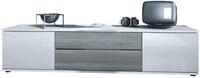 Vladon Lowboard Linio V2 (Fernsehtisch, mit 2 T&uuml;ren und Schubladen), Wei&szlig; /