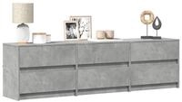 vidaXL Schrankmodule TV-Schrank mit LED-Beleuchtung Betongrau 180x34x50 cm