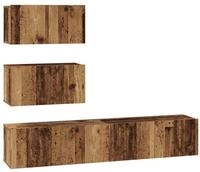 vidaXL TV-Schrank TV-Schrankset Wandmontiert 4 pcs Altholz Holzwerkstoff (4-St)