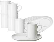 Ritzenhoff & Breker Tasse Bianco Kaffeebecher mit Unterteller 300 ml 6er Set,...
