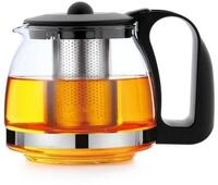 T24 Teekanne Glas Teekanne mit Edelstahlsieb, 1250 ml, 1,25 l, aus rostfreiem