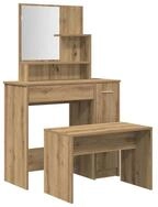 vidaXL Schminktisch Schminktisch-Set Artisan-Eiche Holzwerkstoff (1-St)