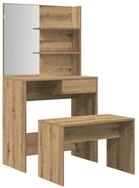 vidaXL Schminktisch Schminktisch-Set Artisan-Eiche Holzwerkstoff (1-St)