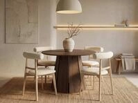 WFL GROUP Esstisch Lunde Ausziehbar Rund in Scandi-Loft Stil (MADE IN EU, 4...