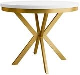 MIRJAN24 Esstisch Edder Gold 120 (Ausziehbarer), 120-196x120x76 cm, Gold Beine
