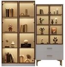 MODFU Wohnzimmer-Set zwei wei&szlig;e Glasvitrinen, (2-St.,...