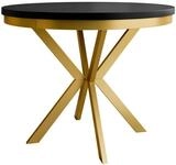 MIRJAN24 Esstisch Edder Gold 120 (Ausziehbarer), 120-196x120x76 cm, Gold Beine