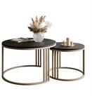 Lookway Couchtisch LORI 2in1 MATT, runder Couchtisch mit kaschmirfarbenem...