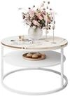 Lookway Couchtisch COREIL MARMOR Runder Couchtisch mit Ablage (1 Tisch),...