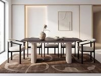 WFL GROUP Esstisch Riven Rechteckiger Ausziehbarer Tisch mit Metallgestell in
