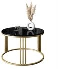 Lookway Couchtisch LORI mit goldmattem Gestell (1xCouchtisch), Durchmesser:...