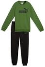 PUMA Trainingsanzug ESS NO1 LOGO CREW SWEAT SUIT FL B (2-tlg), zweiteilig, entspannte