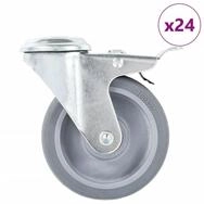 vidaXL Lenkrolle, 24 Stk. Lenkrollen mit R&uuml;ckenloch 100 mm
