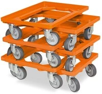 BRB-Lagertechnik Transportroller 6x Transportroller f&uuml;r Kisten 600x400 mm,...