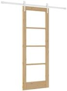 vidaXL Haust&uuml;r Schiebet&uuml;r Natur 73,5 x 198,5 cm Massivholz Kiefer und Glas...
