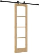 vidaXL Haust&uuml;r Schiebet&uuml;r ORKDAL Nat&uuml;rlich und Schwarz 61 x 198,5 cm (1-St)