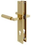 MS Beschl&auml;ge T&uuml;rbeschlag Messing Optik T&uuml;rdr&uuml;cker Langschild T&uuml;rbeschlag