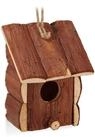 relaxdays Vogelhaus Mini Vogelhaus Naturholz
