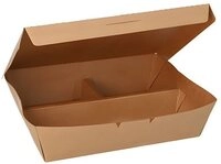 PAPSTAR Lunchbox 100 x Lunchboxen Pappe 3-geteilt 600 ml 5 cm x 14,8 cm x 18,3...