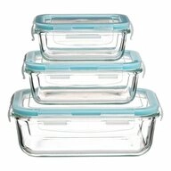 5five Simply Smart Frischhaltedose Set Clipeat S 3-tlg., Glas, PP-Kunststoff,