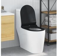 vidaXL WC-Sitz 50 x 36,5 x 5 cm Toilettensitz Schwarz 48,5x36x5 cm Polypropylen