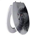 Primaster WC-Sitz Primaster WC-Sitz mit Absenkautomatik Katze 3D, Abnehmbar