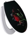 Primaster WC-Sitz Primaster WC-Sitz mit Absenkautomatik Rote Rose, Abnehmbar