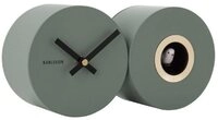 Karlsson Uhr Wanduhr Duo Cuckoo Matt Jungle Green