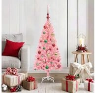 vidaXL LED Baum Weihnachtsbaum mit 150 LEDs mit St&auml;nder Rosa 120 cm PVC