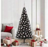 vidaXL LED Baum Weihnachtsbaum mit 300 LEDs mit St&auml;nder Schwarz 180 cm PVC