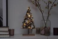 Spetebo LED Dekolicht Holz LED Weihnachtsbaum 37 cm im Naturlook, 2, LED,...