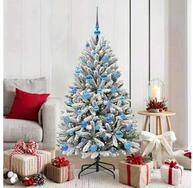 vidaXL Christbaumschmuck K&uuml;nstlicher Weihnachtsbaum Gr&uuml;n und Wei&szlig; 150 cm PVC...