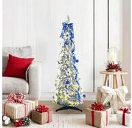 vidaXL LED Baum K&uuml;nstlicher Weihnachtsbaum mit 50 LEDs Wei&szlig; 120 cm PVC