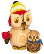 Kuhnert Dekofigur Mini-Eule Weihnachtsmarktbesuch - aus Holz gefertigt - ca. 7...