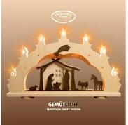 Weigla LED Schwibbogen Christi Geburt, Lichterbogen Landhausstil, Holz, Made in