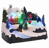 vidaXL Christbaumschmuck Mini-Weihnachtsdorf 16 x 11,5 x 13 cm Kunststoff...