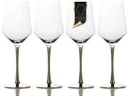 Intirilife Weinglas, 4-tlg., Glas, Wein Glas Set mit goldfarbenem Stiel Set Rotwein
