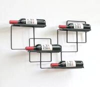 DanDiBo Weinregal Wand Metall Schwarz Wine Line Flaschenhalter f&uuml;r 4 Flaschen