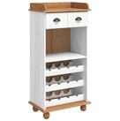vidaXL Weinregal Weinschrank ASKIM Wei&szlig; mit Honigoberfl&auml;che 57 x 37 x 114 cm,