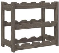 vidaXL Weinregal, Flaschenregal f&uuml;r 12 Flaschen Grau Massivholz Kiefer