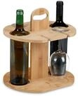relaxdays Weinflaschenhalter Weinbutler aus Bambus